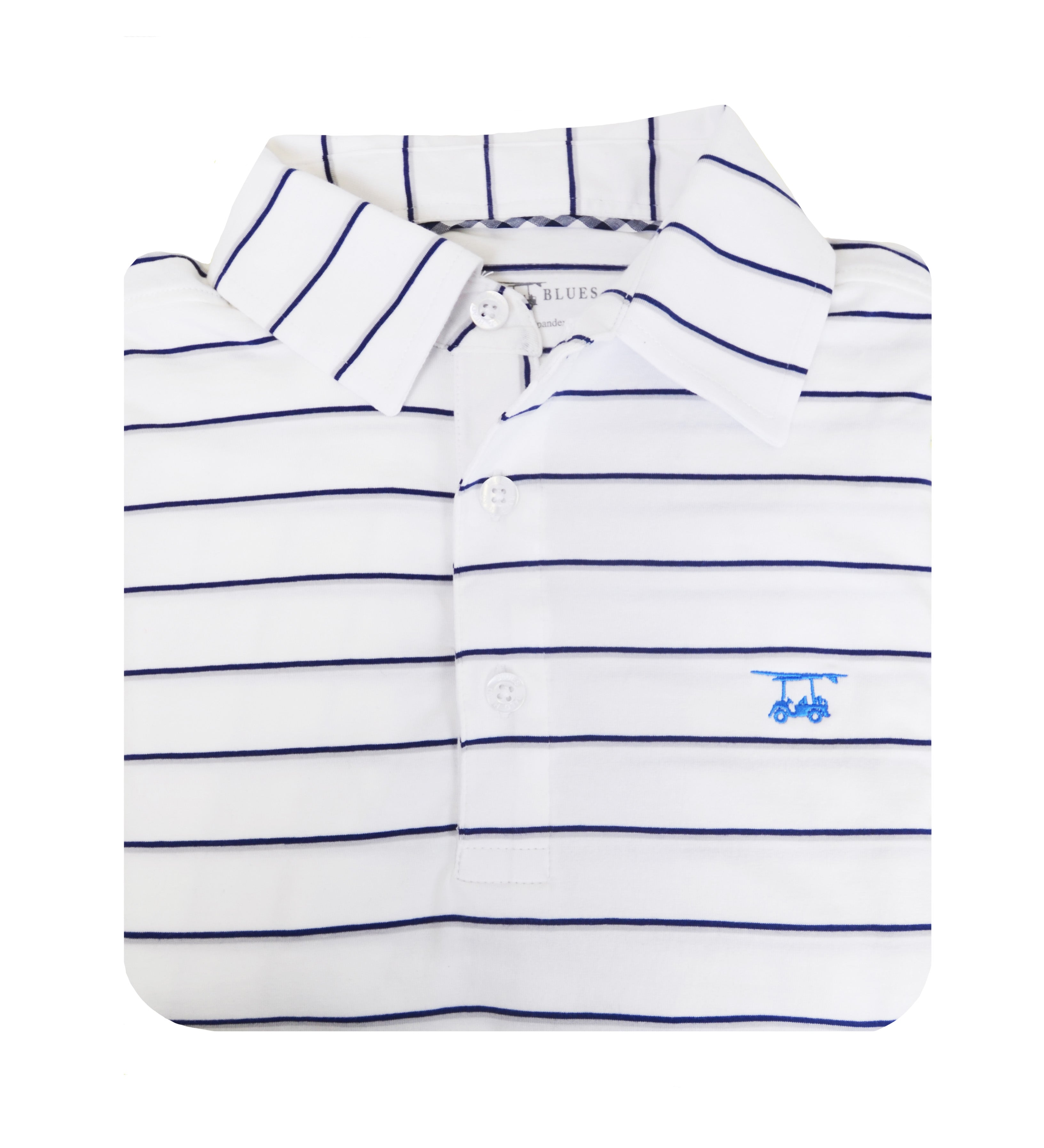 Ace Polo - White w/ Medieval/Grey Stripes