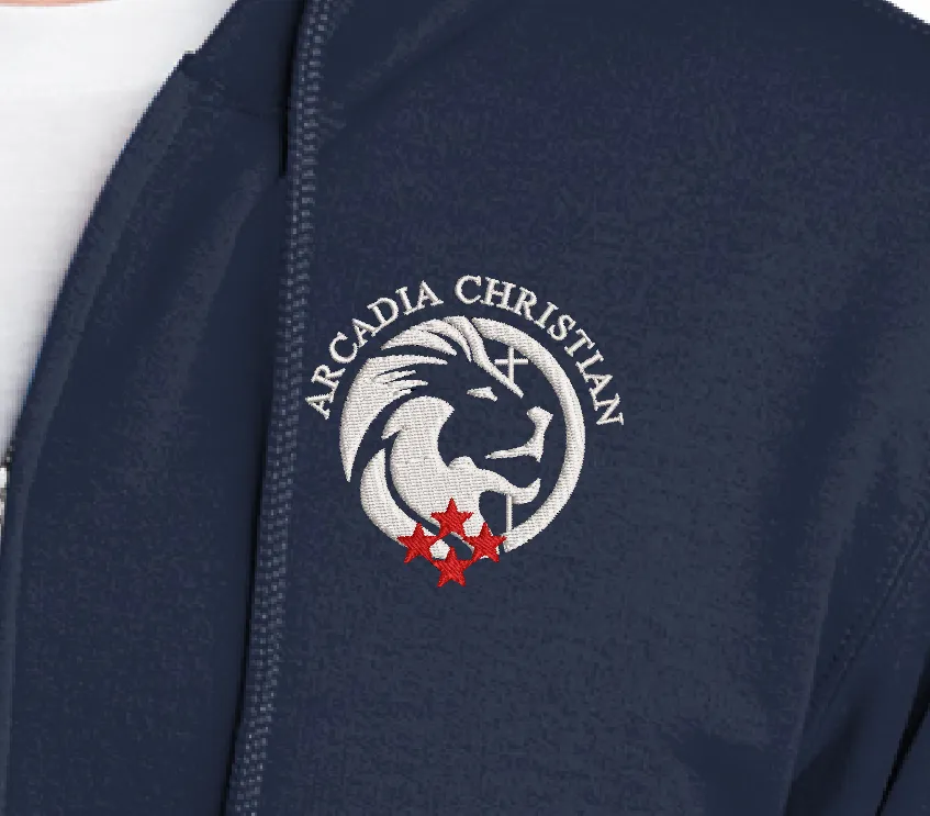 ACS Lions - Zip Up Hoodie with Left Chest Embroidery