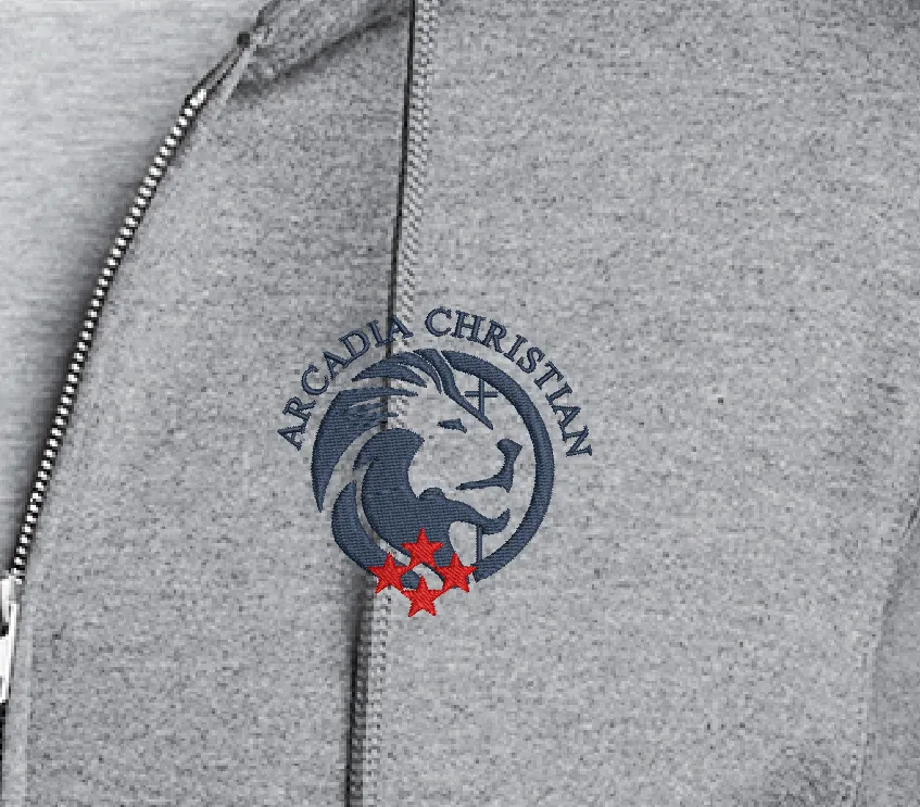 ACS Lions - Zip Up Hoodie with Left Chest Embroidery