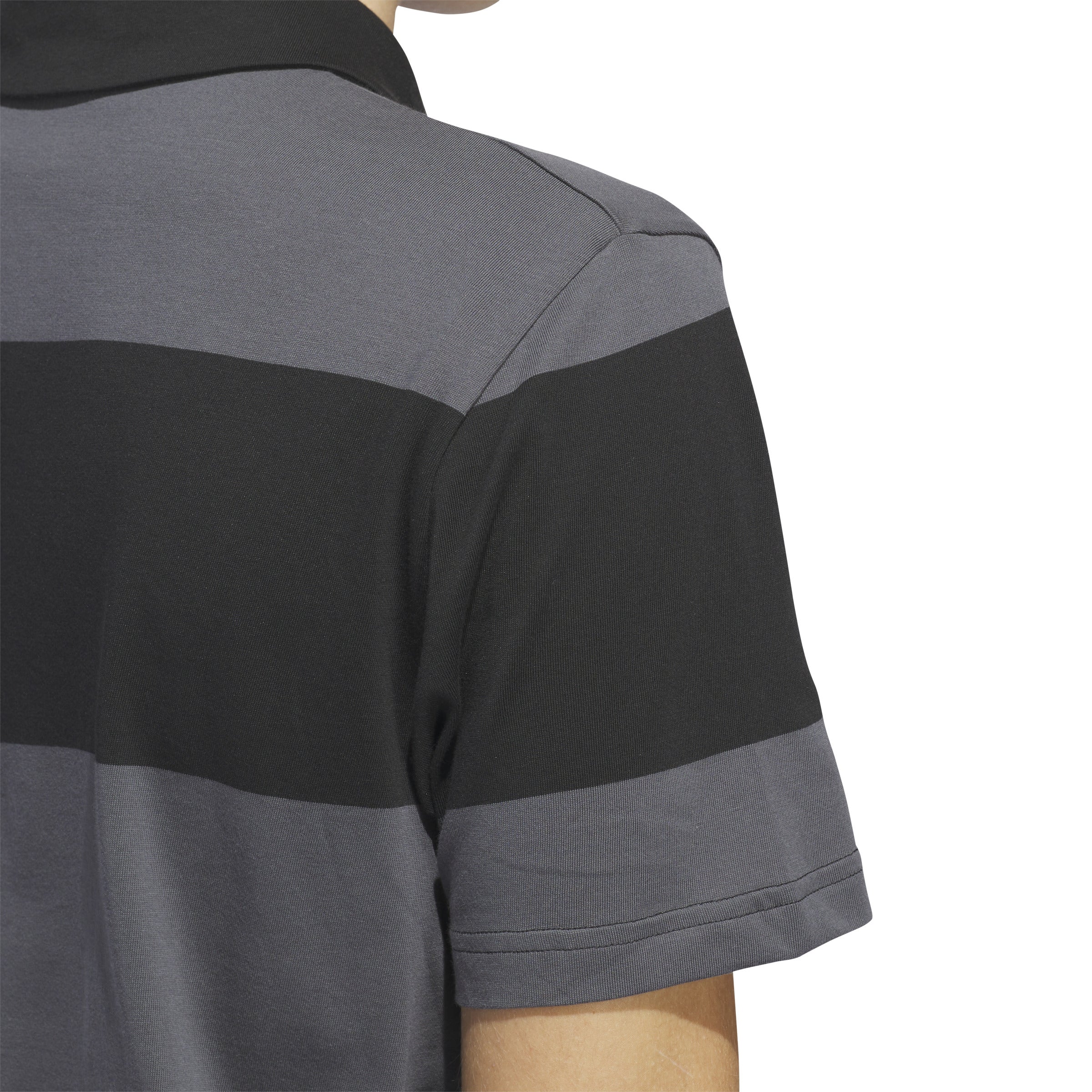 adidas Colorblock Rugby Stripe Polo Shirt - Black/Grey SS24