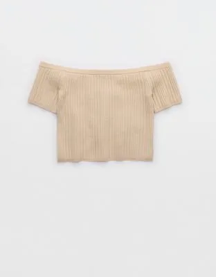 Aerie Reversible Sweater Cropped Top-