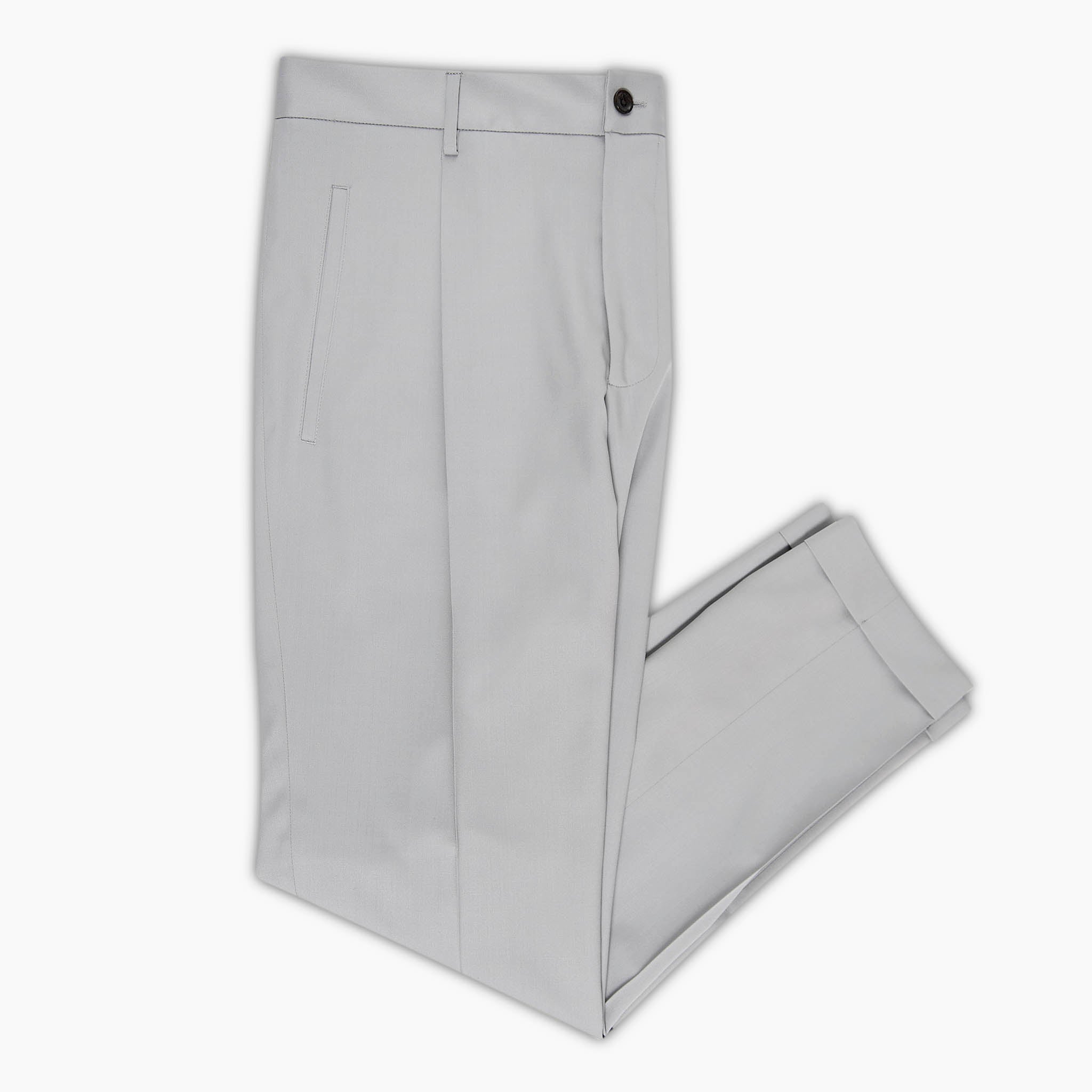 Alain Pleated Chino Pants light wool 110's (stone grey)