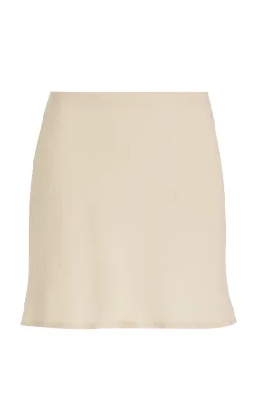 Anemos Bias-Cut Linen-Blend Mini Skirt