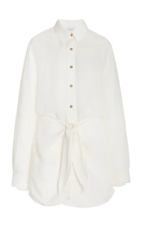 Anemos The L.A. Linen-Blend Mini Wrap Shirt Dress