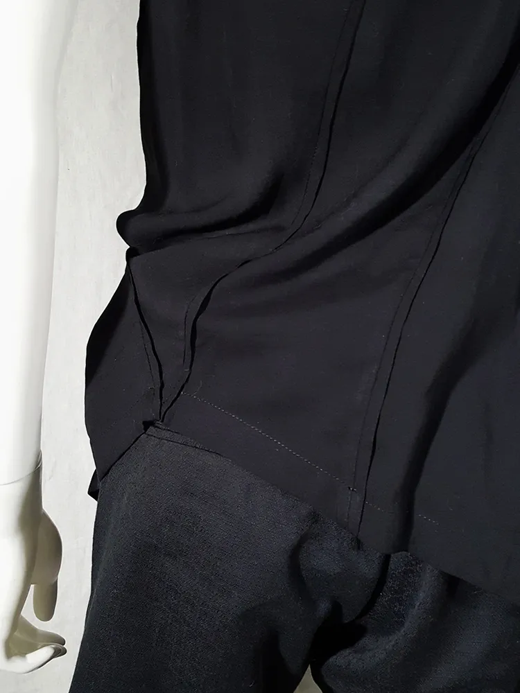 Ann Demeulemeester black top with white shoulder panel — spring 2011