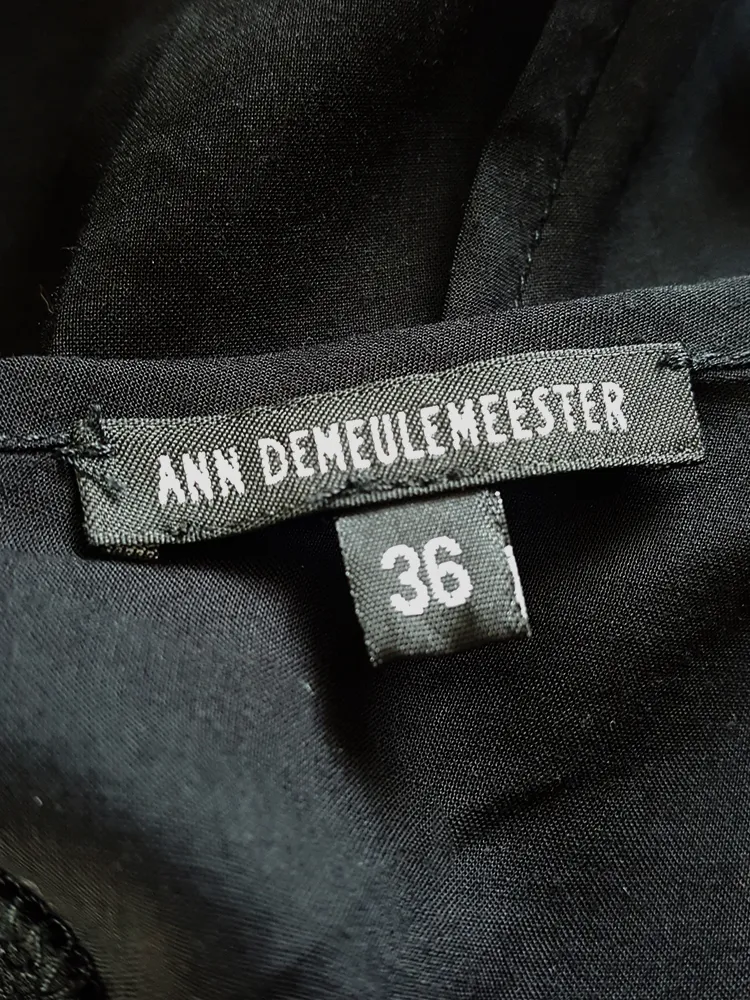 Ann Demeulemeester black top with white shoulder panel — spring 2011