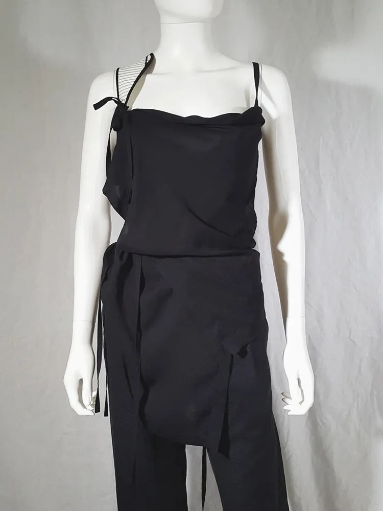 Ann Demeulemeester black top with white shoulder panel — spring 2011