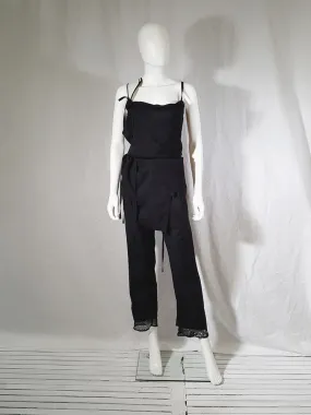 Ann Demeulemeester black top with white shoulder panel — spring 2011