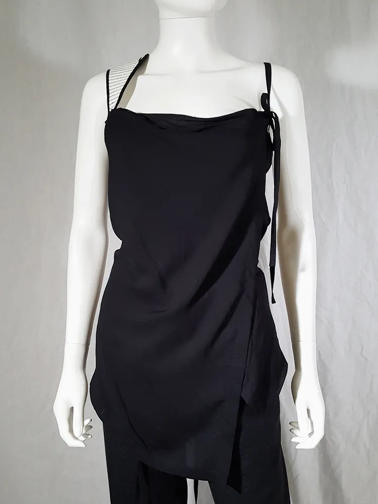 Ann Demeulemeester black top with white shoulder panel — spring 2011