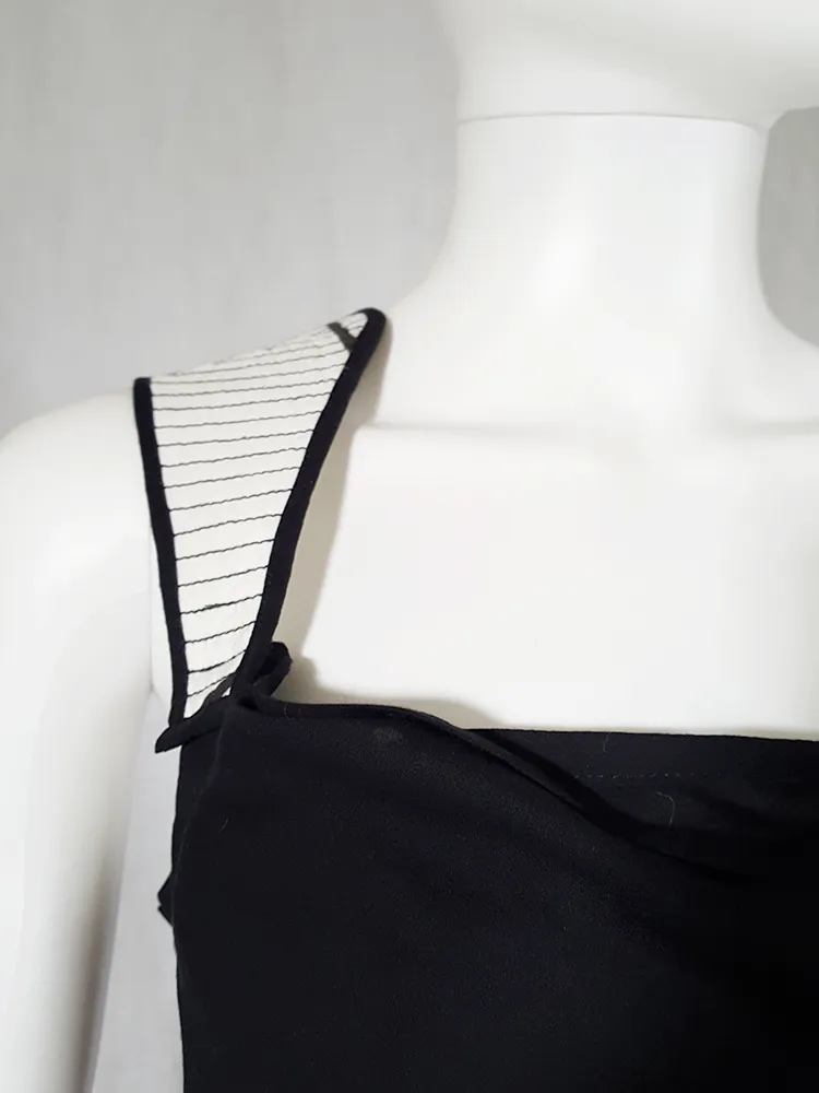 Ann Demeulemeester black top with white shoulder panel — spring 2011