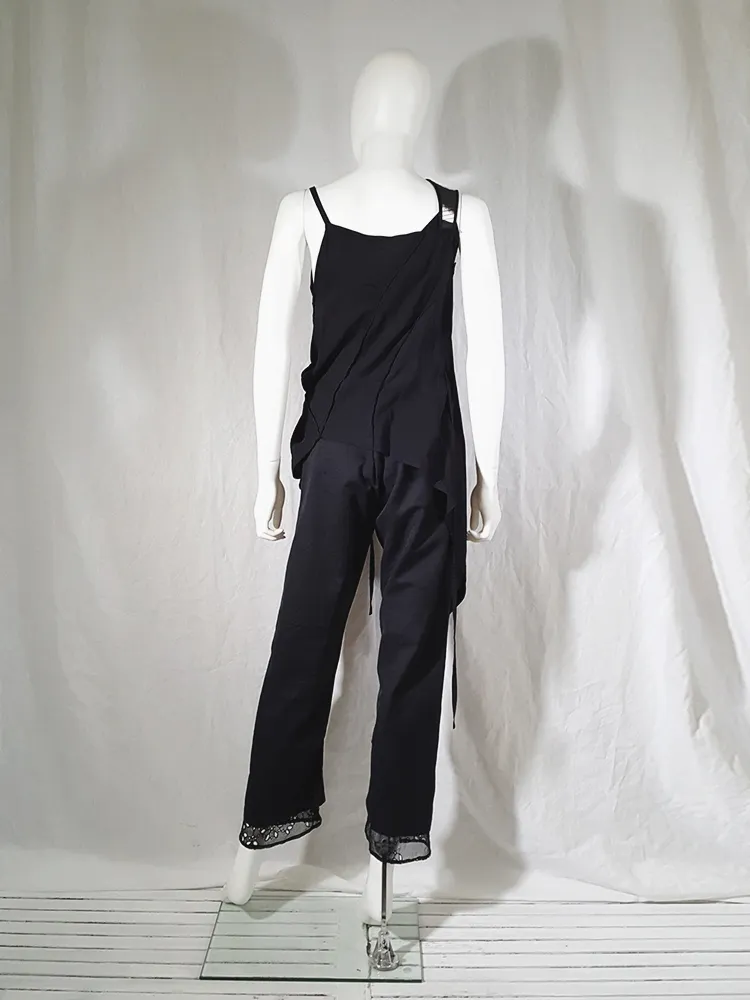 Ann Demeulemeester black top with white shoulder panel — spring 2011