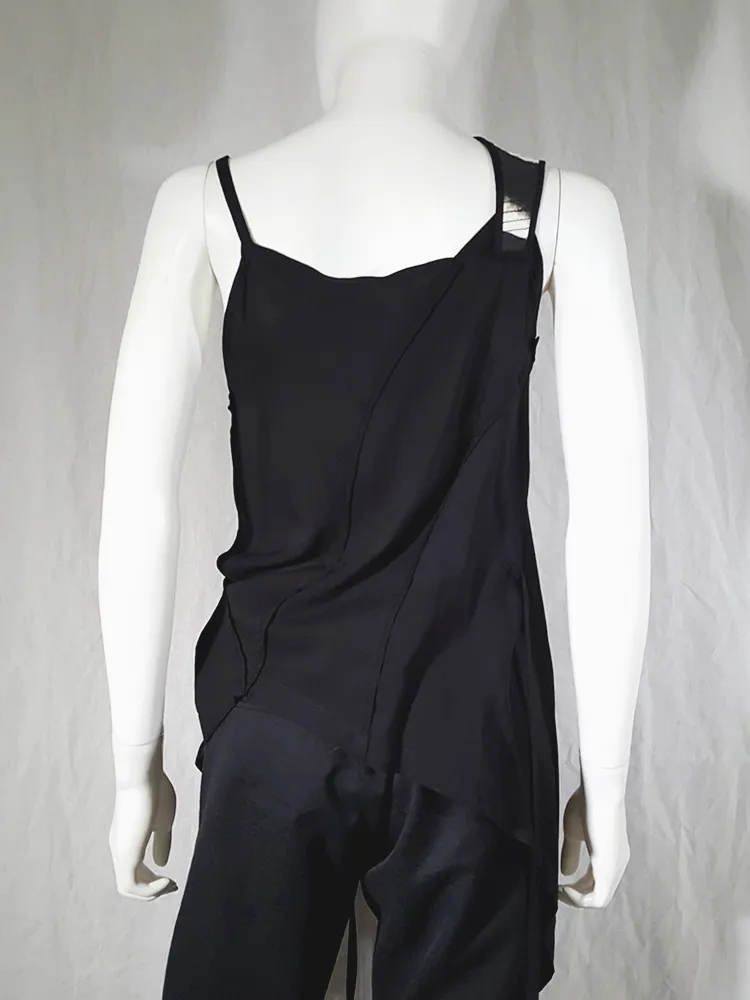 Ann Demeulemeester black top with white shoulder panel — spring 2011