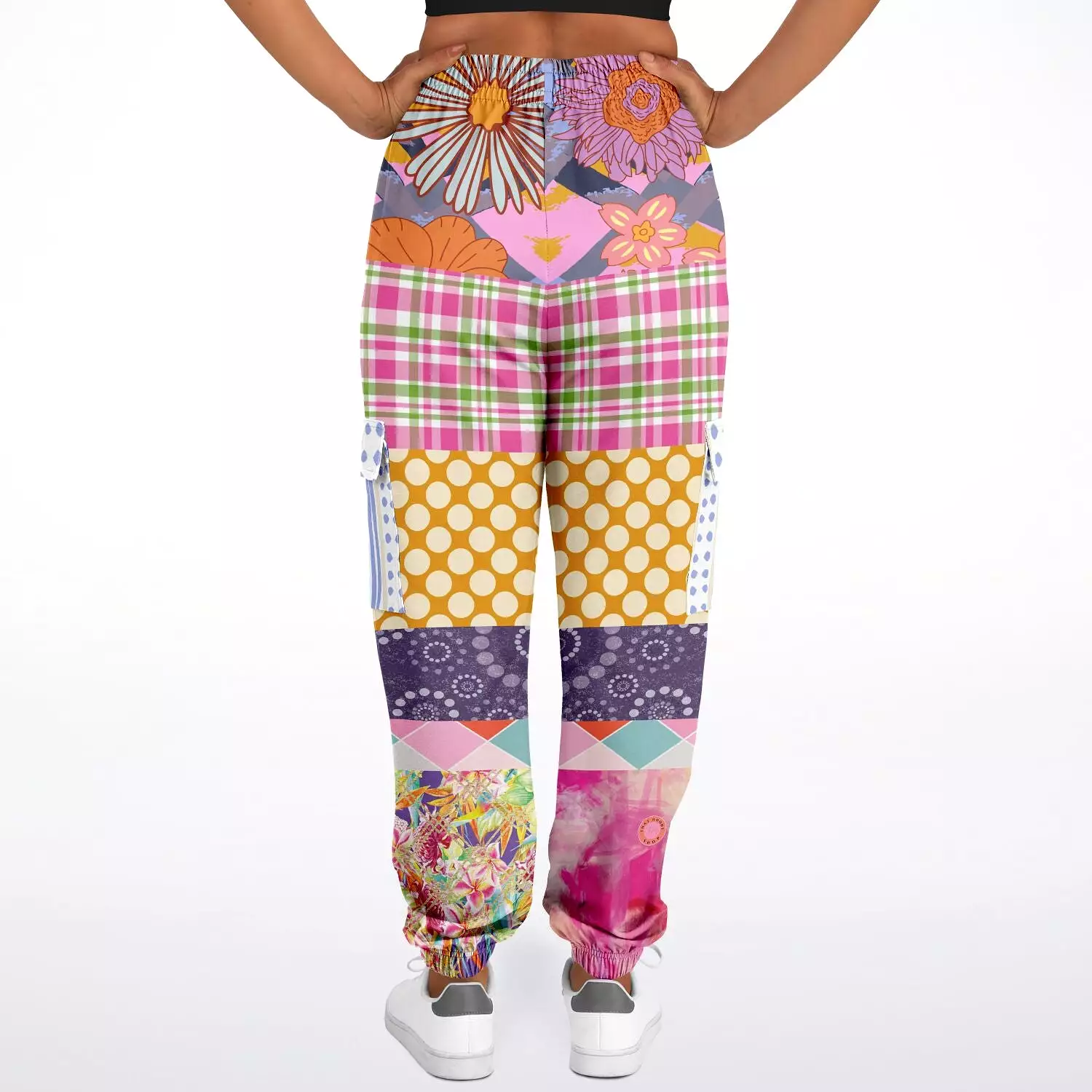 Bahama Mama Pink Patchwork Unisex Eco-Poly Cargo Joggers