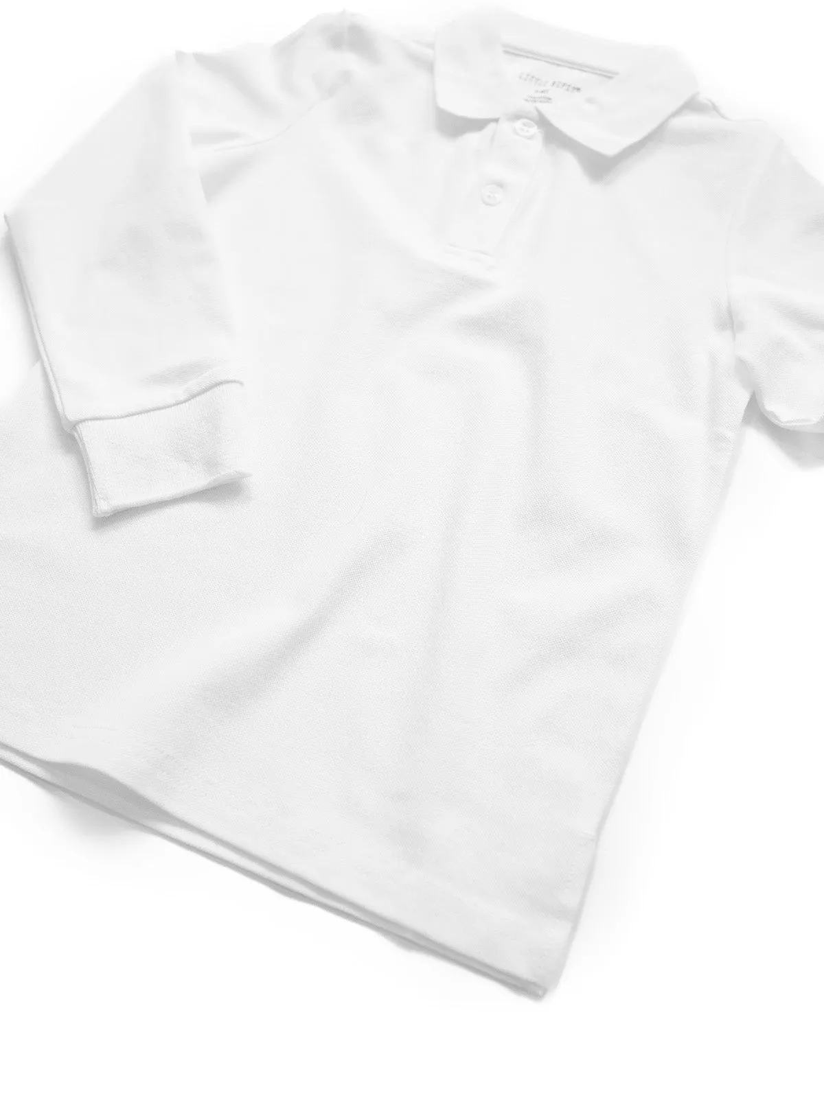 Basic Long Sleeve Polo Shirt - White