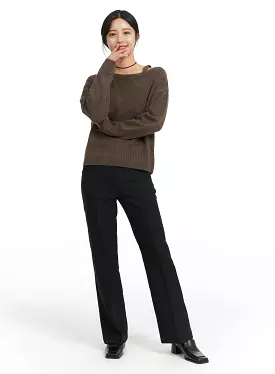 Basic Straight-Fit Tailored Pants OF419