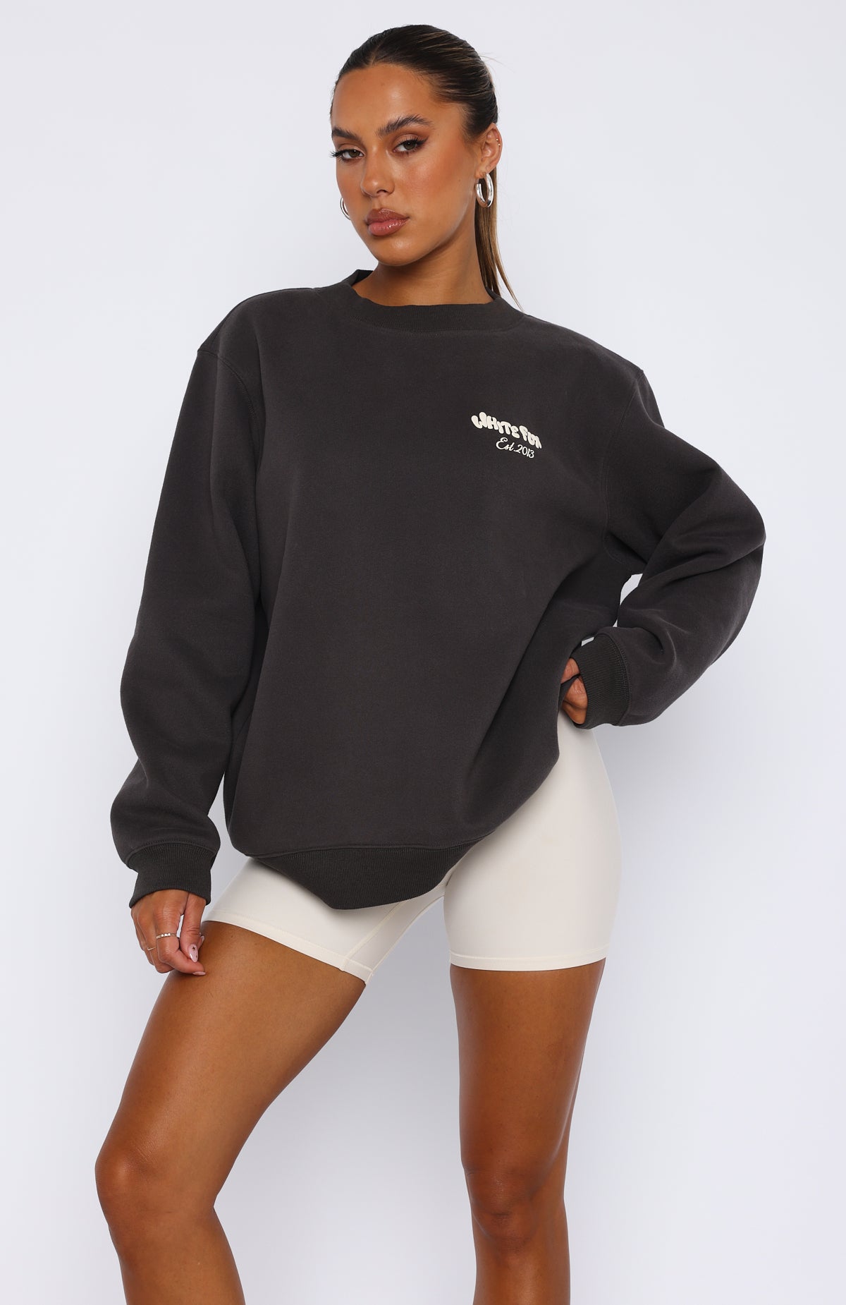 Be In The Moment Oversized Sweater Charcoal