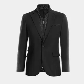  Blazer negro Ónix solapa ancha slim fit de 1 botón