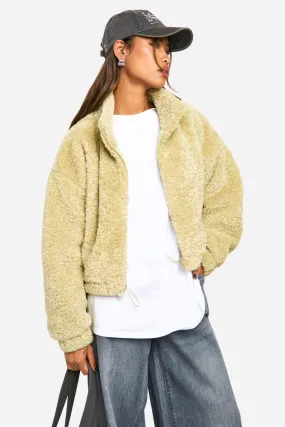 Boxy Curly Teddy Bomber Jacket