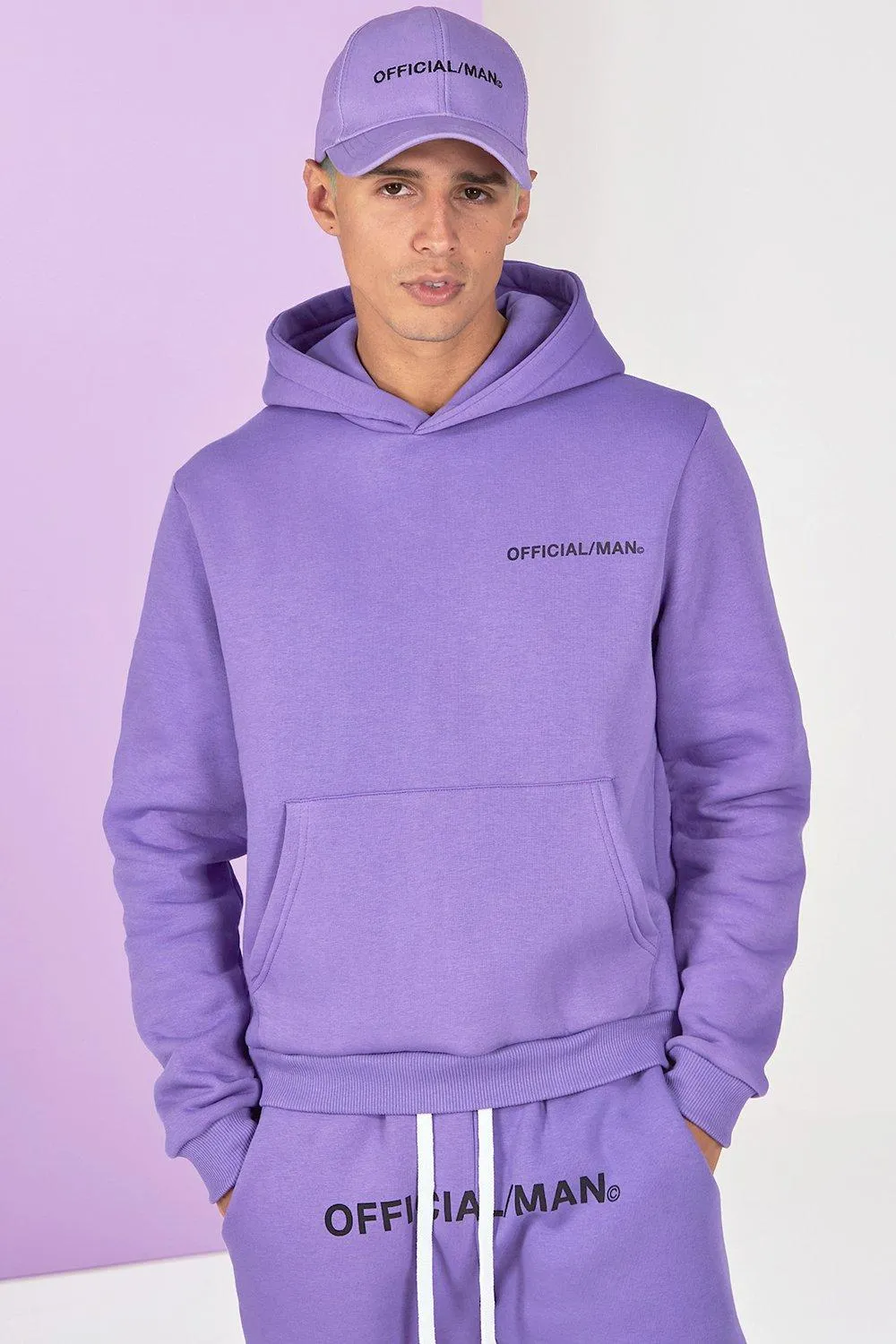 Boxy Official Man Front And Back Print Hoodie | boohooMAN UK