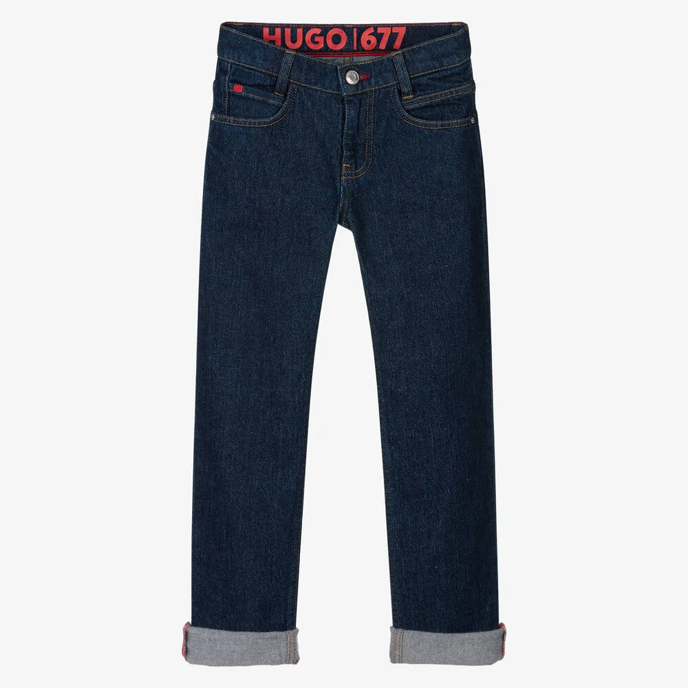 Boys Dark Blue Regular Fit 677 Jeans