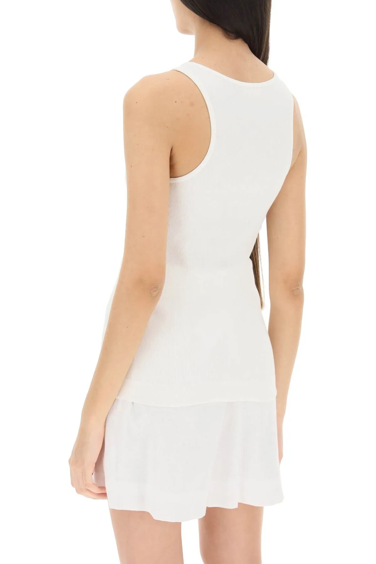 By malene birger ribbed organic cotton tank top Q71679002Z SOFT WHITE