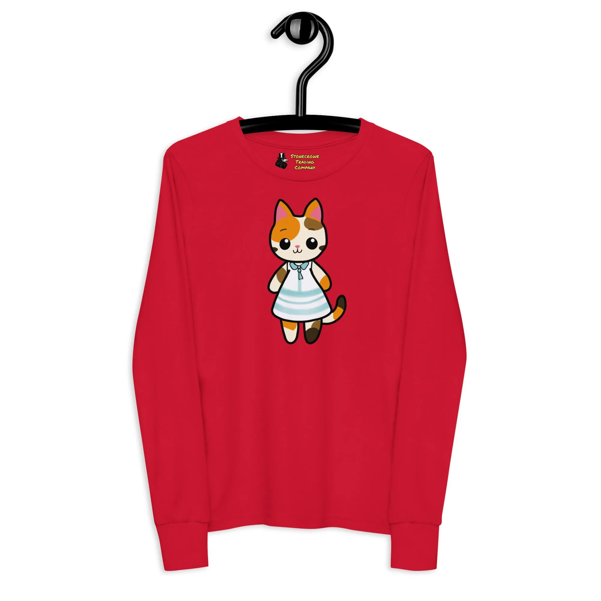 Calico Cat in a Sun Dress Youth Long Sleeve Tee