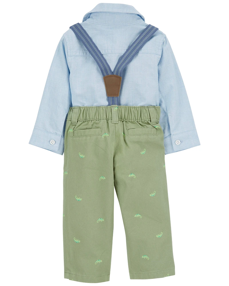 Carter's / OshKosh Baby 2-Piece Button-Front Bodysuit and Suspenders Pants Set