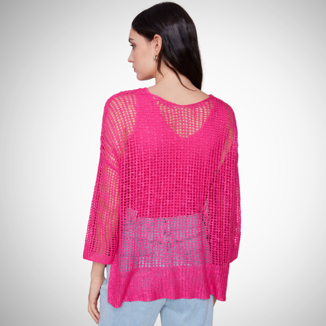 Charlie B -  Fishnet Crochet Sweater