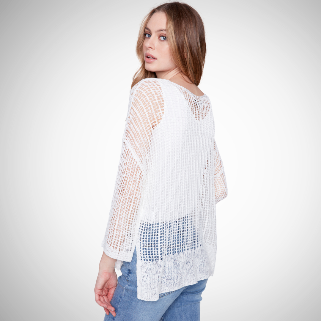 Charlie B -  Fishnet Crochet Sweater