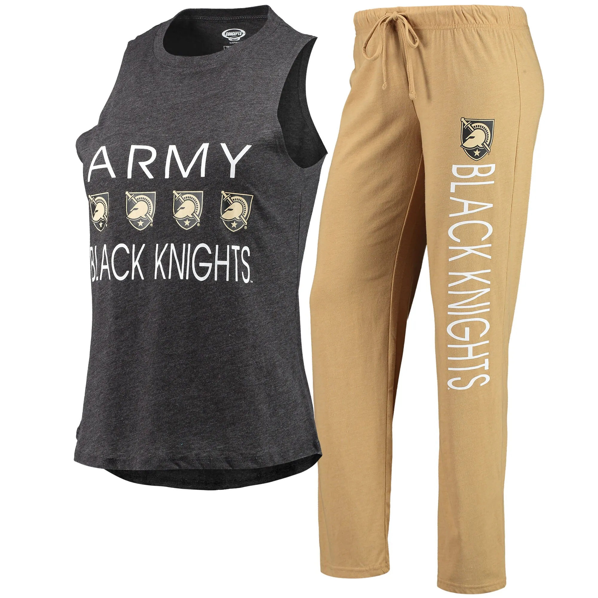 Concepts Sport Army Black Knights Women's Gold/Black Tank Top & Pants Sleep Set