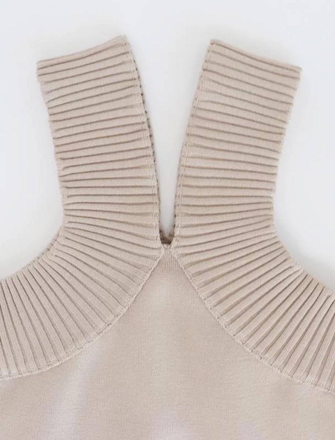 Cross Strap Neck Sweater Top