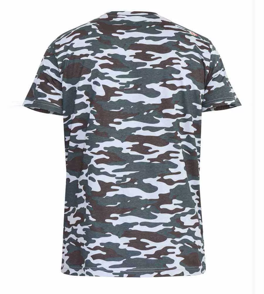 D555 Big Mens Storm Grey Camouflage Print T-Shirt (GASTON STORM)