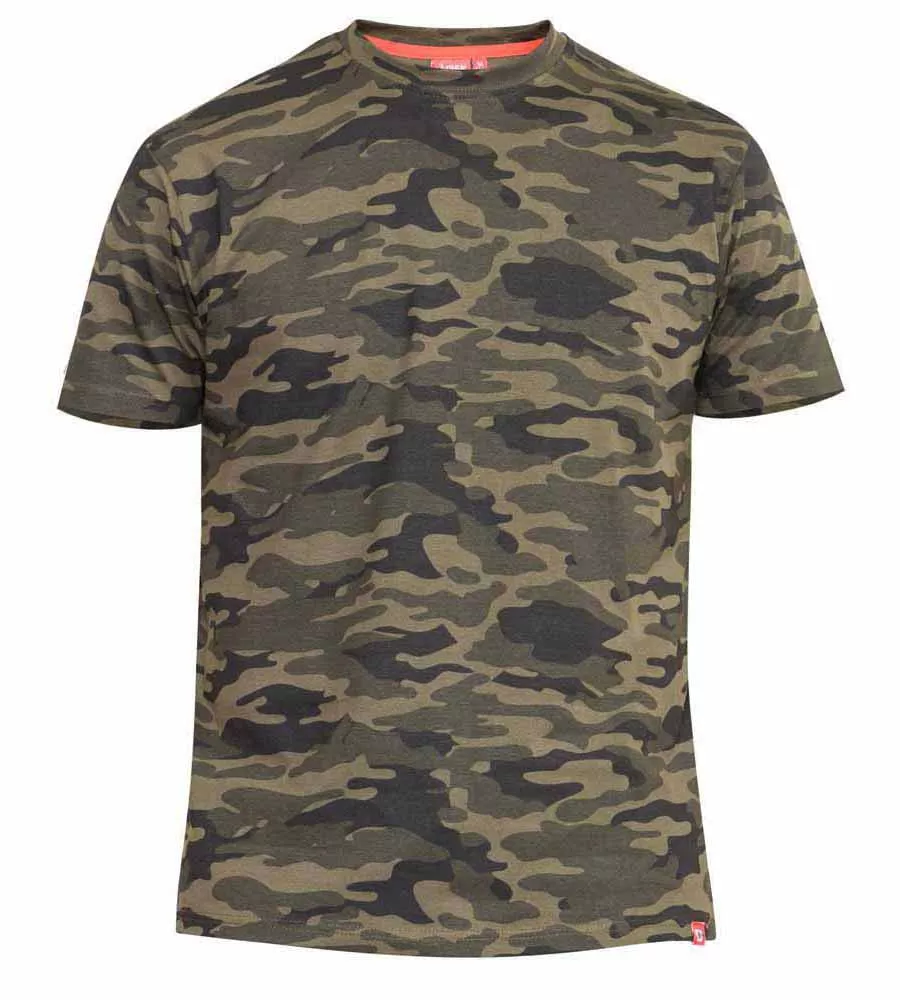 D555 Tall Mens Storm Grey Camouflage Print T-Shirt (GASTON STORM)