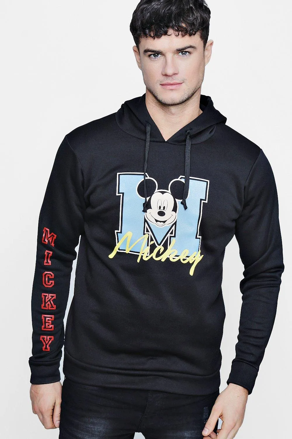 Disney Mickey Over The Head Hoodie | boohooMAN UK