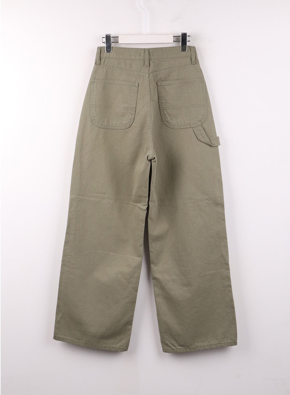 Drawstring Cotton Straight Pants OF405