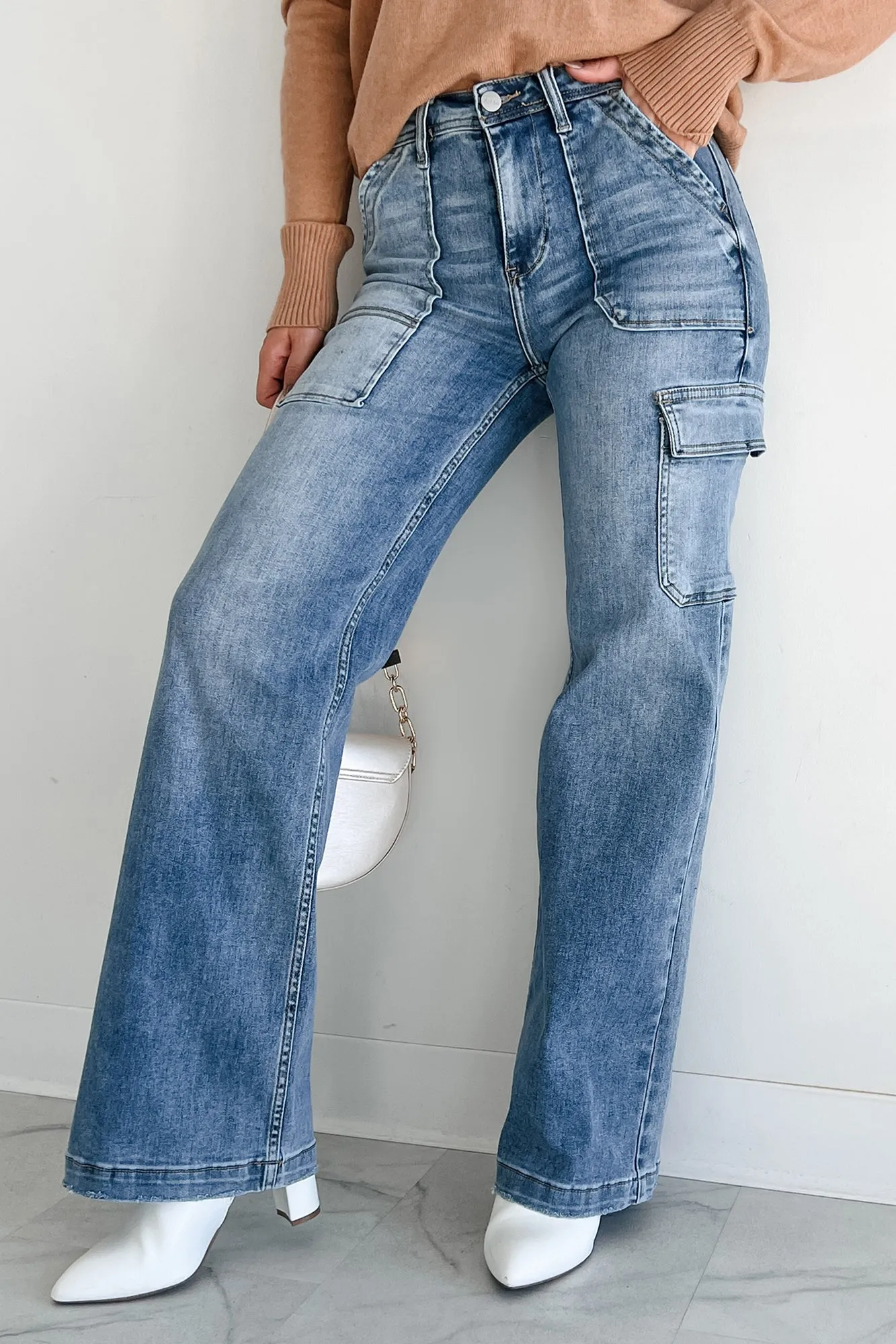 Durham High Rise Cargo Pocket Risen Jeans (Medium)