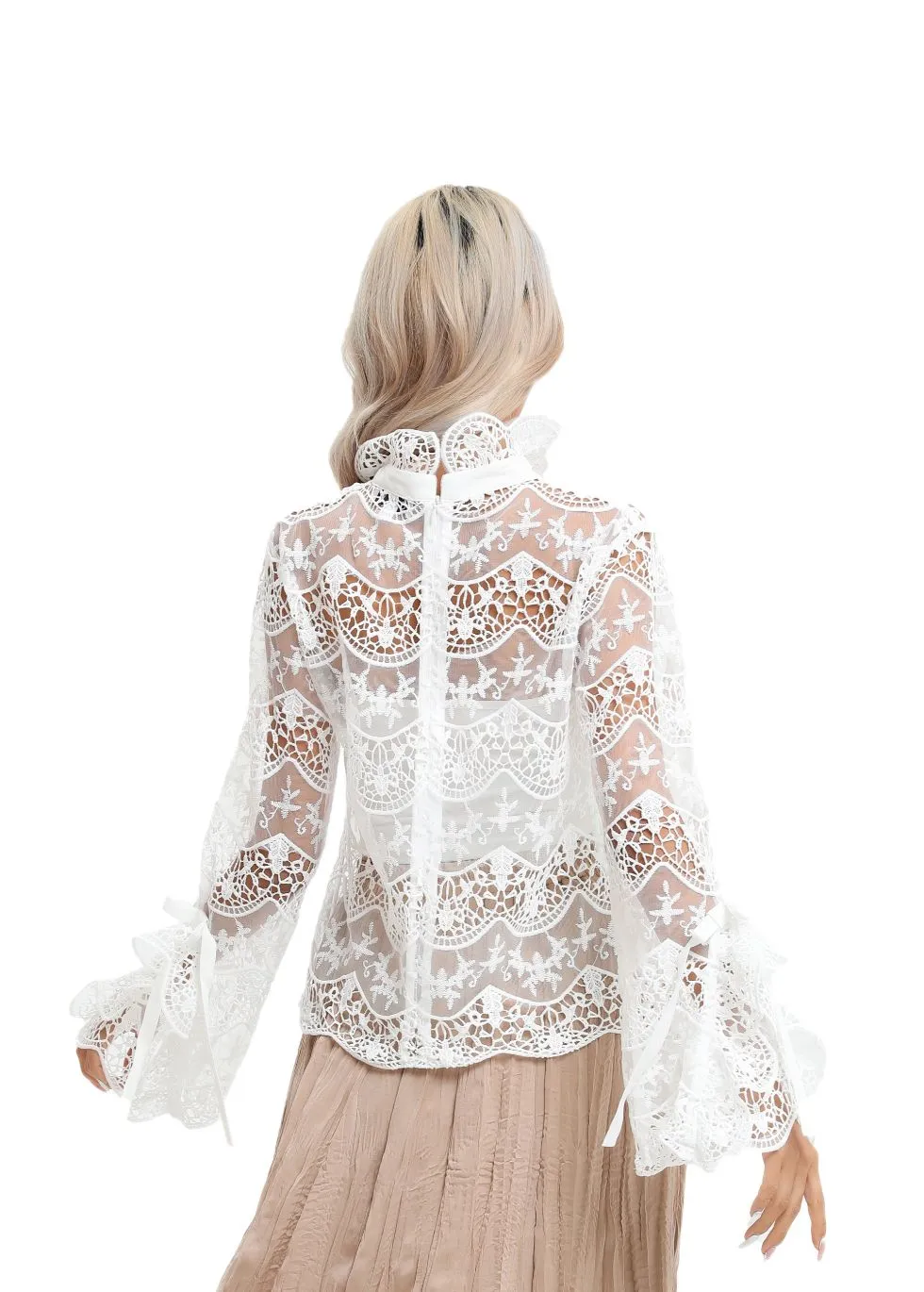 Elegant Long Sleeve Lace Blouse