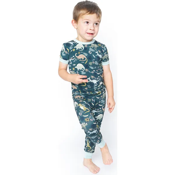 Emerson and Friends Prehistoric Friends Dinosaur Two-Piece Bamboo Short Sleeve Kids Pajama Pants Set