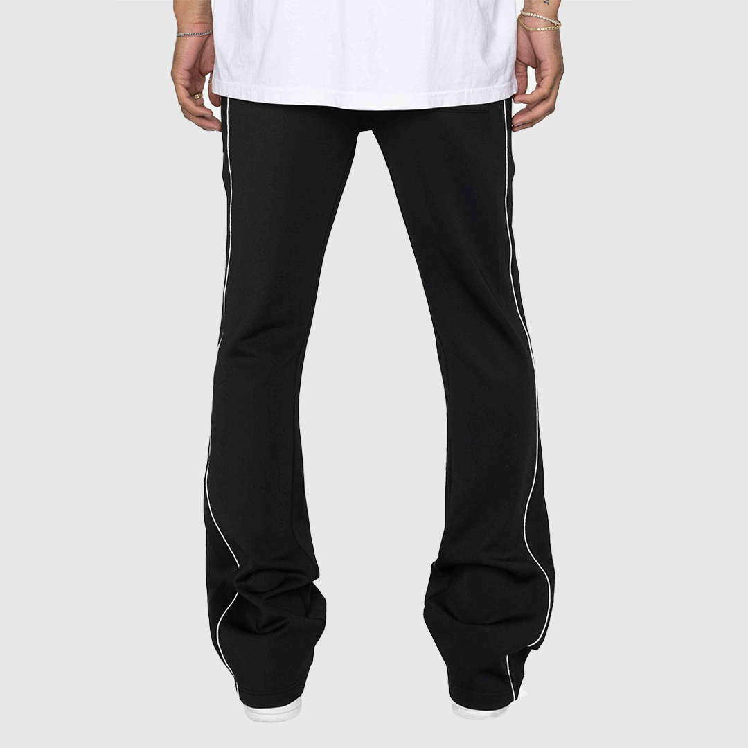 EPTM PIPING FLARED TRACK PANTS-BLACK