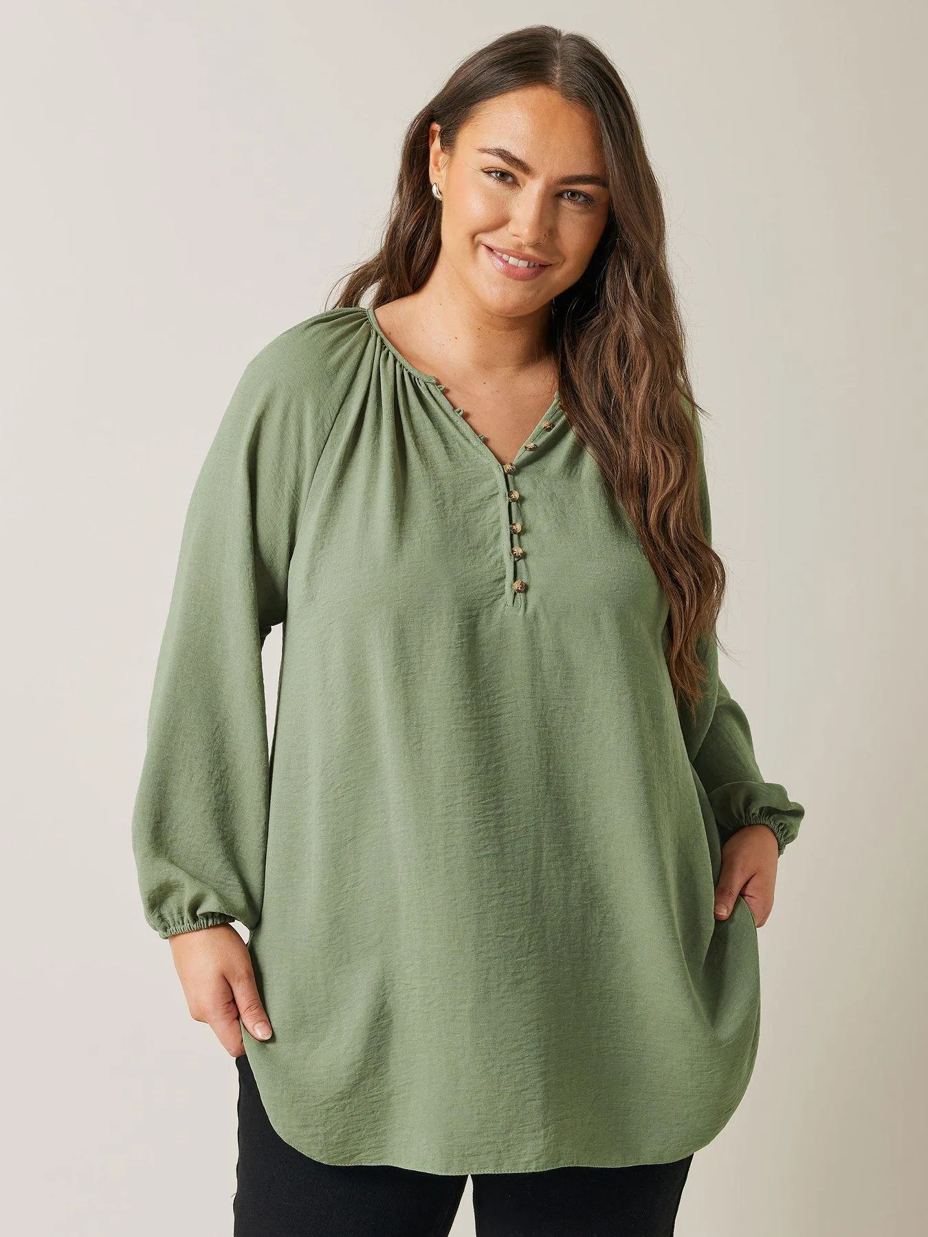 Evans Long Sleeve Gypsy Blouse