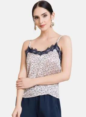 Eyelash Lace Top With Shoulder Straps