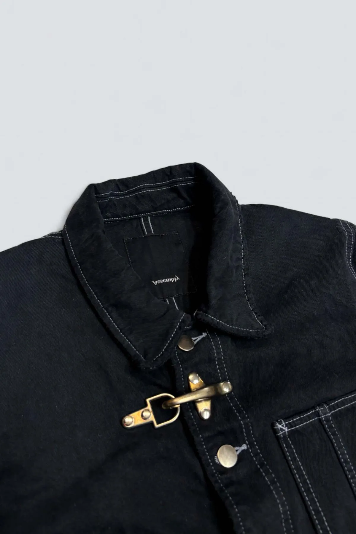 Fireman Field Coat - Black Contrast Stitch Denim