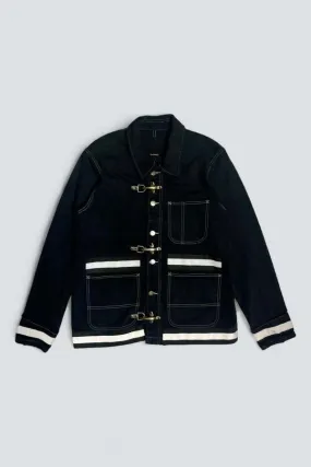 Fireman Field Coat - Black Contrast Stitch Denim