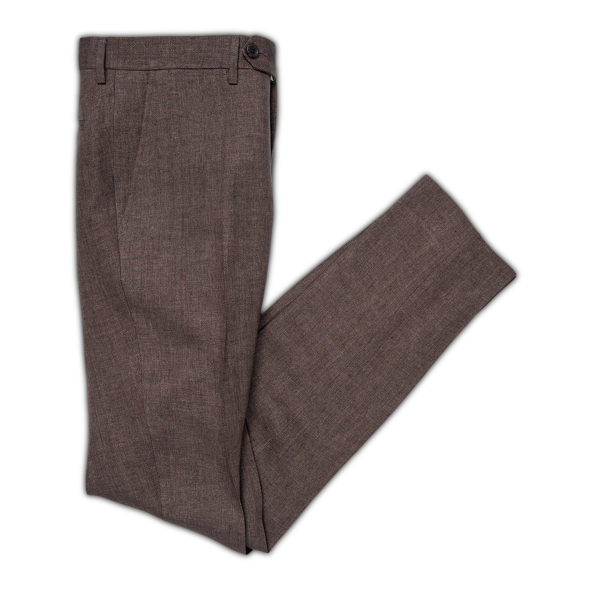 Flavien chino pants in eco herringbone (mountain brown)