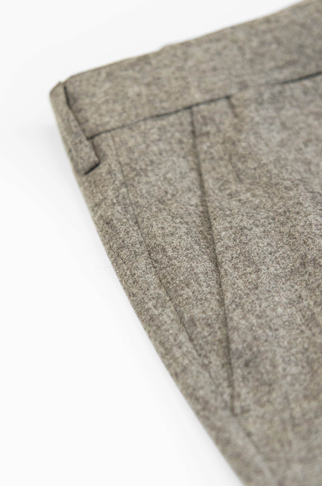 Flavien Chino Pants Wool Flannel (Taupe Melange)