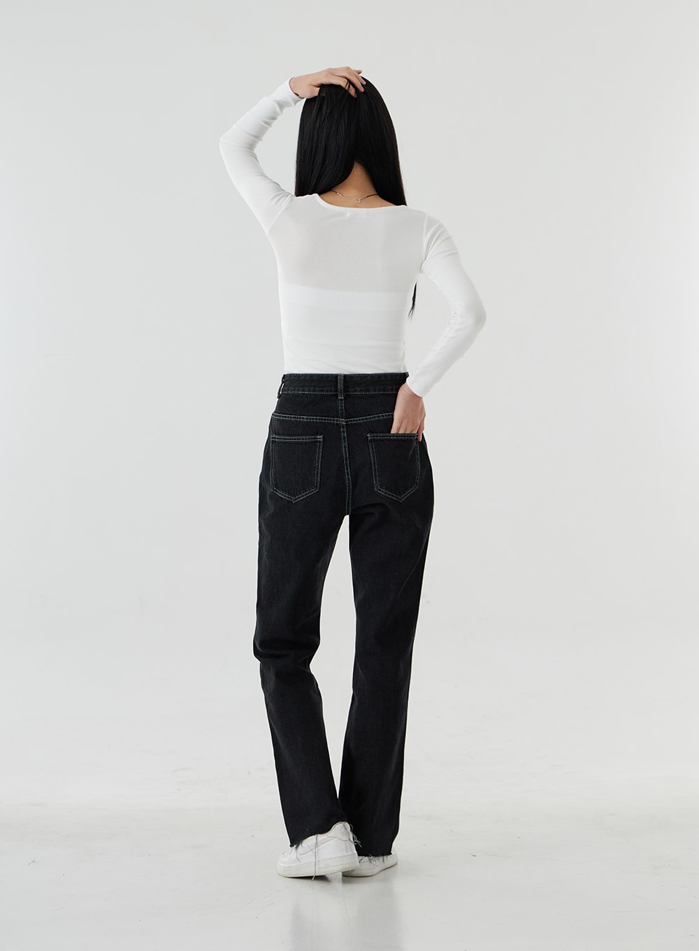 High Waist Bootcut Denim Pants OO21