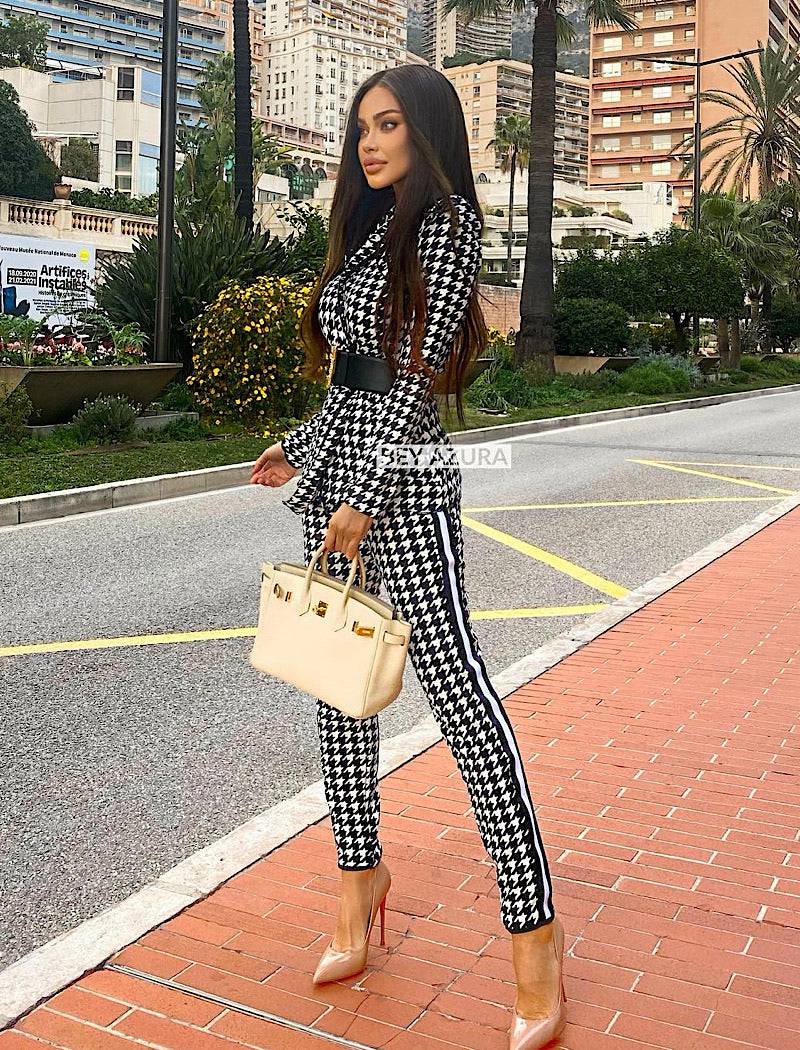 Houndstooth Lightweight Jacket and Pants Set