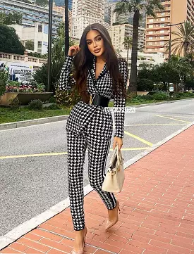 Houndstooth Lightweight Jacket and Pants Set