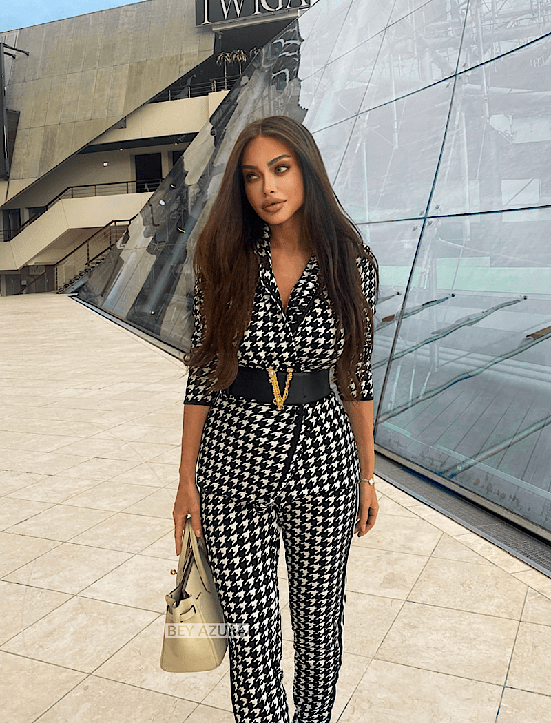 Houndstooth Lightweight Jacket and Pants Set