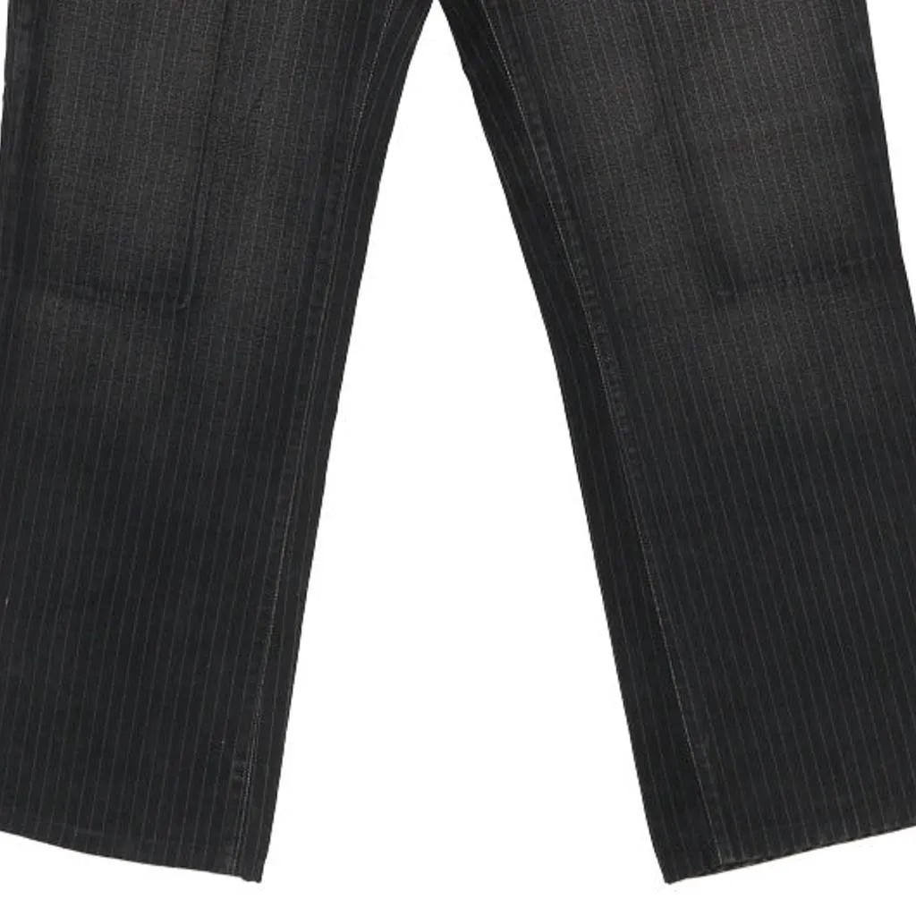 Hugo Boss Pinstripe Jeans - 38W 33L Black Cotton